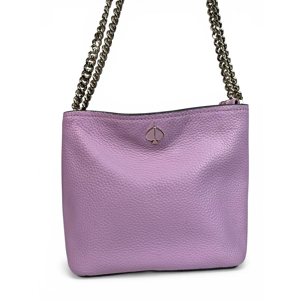 Kate Spade Polly Small Convertible Crossbody Bag Orchid Purple Pebbled Leather - Picture 5 of 12